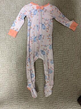 TBBC Pumpkin Vine Zippered Footie Pajamas
